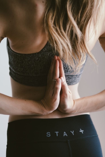 A moment of practice at Namaste Yoga Studio